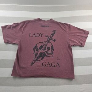 Lady Gaga T-Shirt Unisex XL Burgundy Excellent Mayhem Ball Tour Graphic Tee